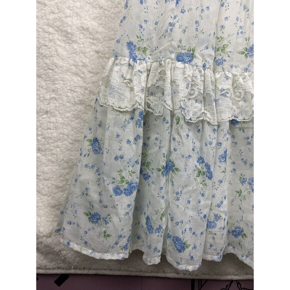 Jessica McClintock Gunne Sax Floral Lace Maxi Dress Cottage Core Prairie Vintage - Picture 4 of 16